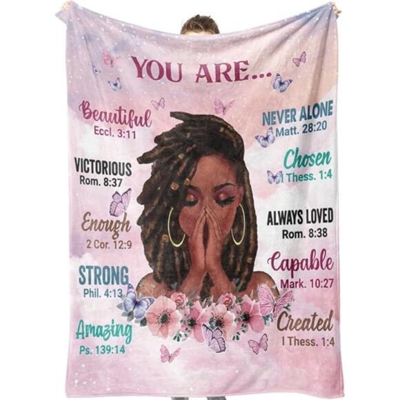 Inspirational Throw Blanket Fleece Soft Cozy Bedroom Gift for Women Girls 50x60 - Picture 8 of 8
